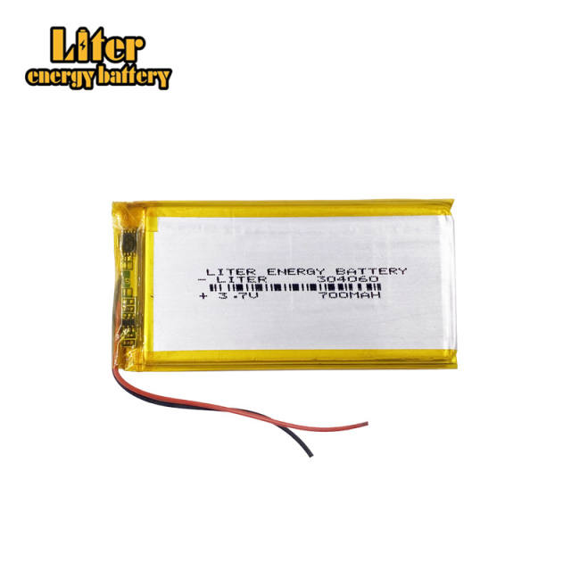 3.7V 304060 700mah Liter energy battery polymer lithium battery for MP3 MP4 MP5 GPS Bluetooth small toys