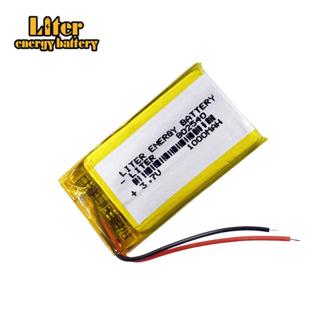 3.7v 802540 1000MAH polymer lithium battery For headlamp flashlight child toy bluedio t5 headset