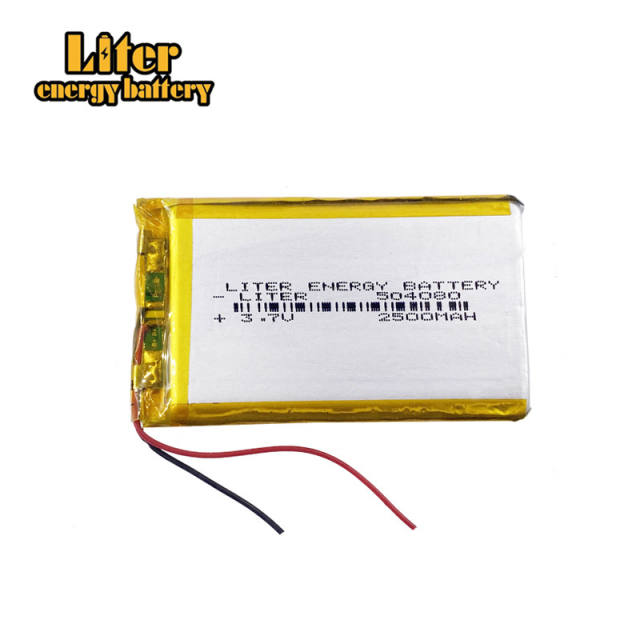 504080 2500MAH 3.7V Liter energy battery polymer lithium battery MP4 recorder  MP5 general purpose rechargeable LED lamp