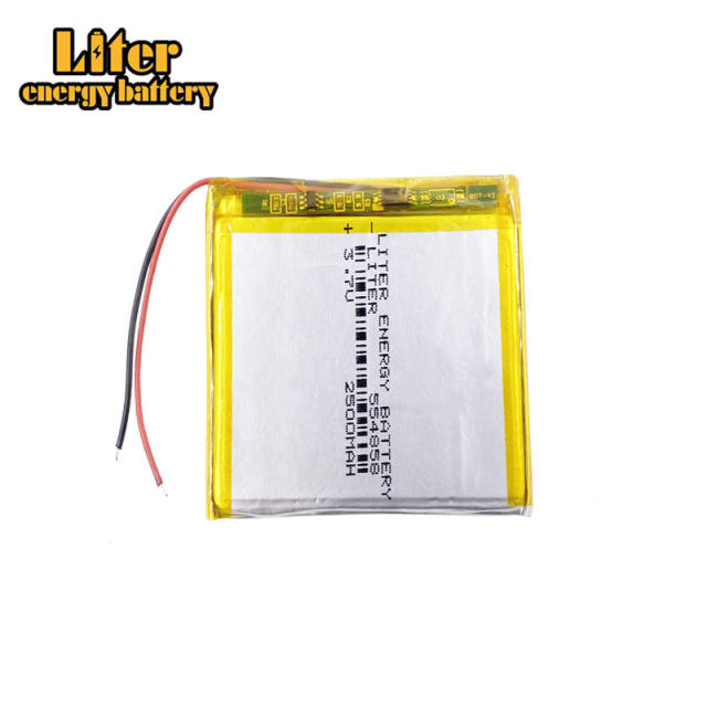 2500mAh 554858 3.7V Liter energy battery lithium polymer battery GPS mobile phone mobile power monitoring equipment