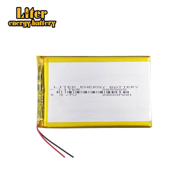 3.7V 385585 2800mah Liter energy battery li-polymer rechargeable battery e-books GPS PDA Recreational machines