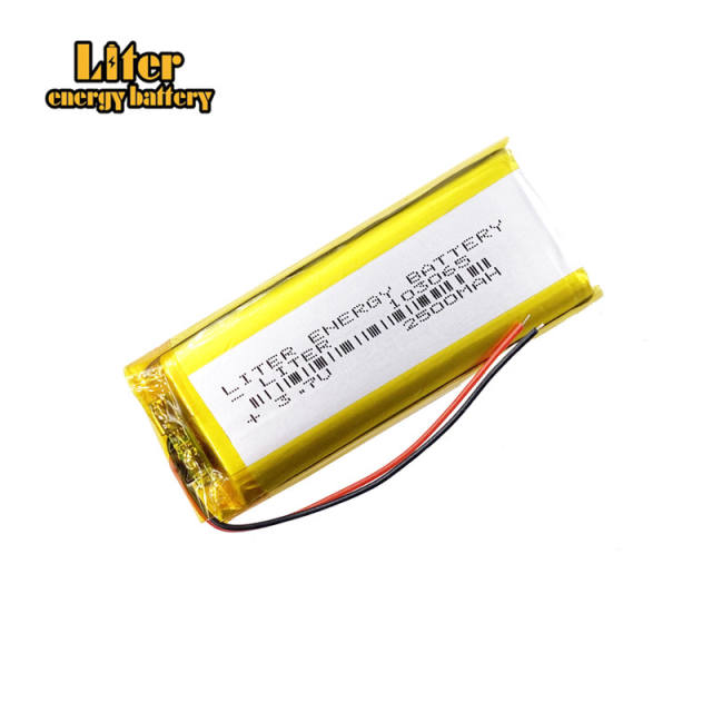 3.7V 2500mAH 103065 Liter energy battery Polymer lithium ion battery for TOY POWER BANK GPS mp3 mp4