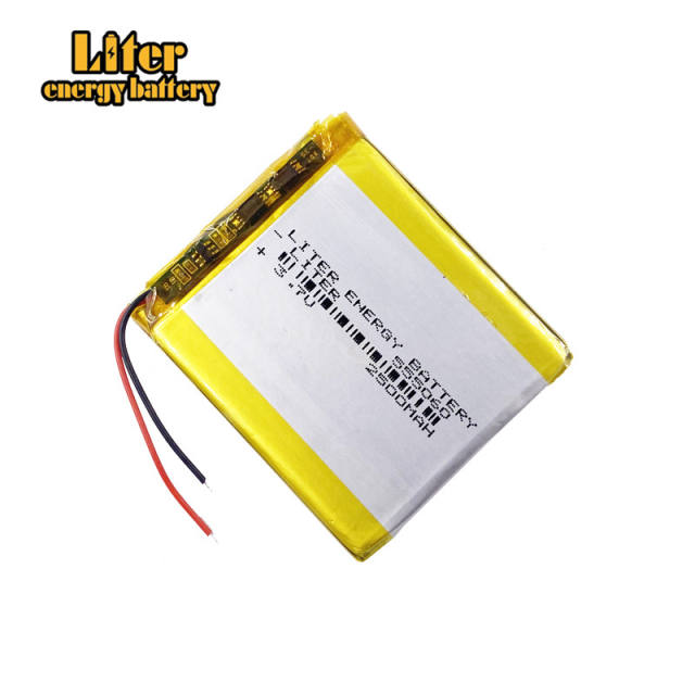 555060 2500mah Liter energy battery 3.7V e-books GPS PDA Car recorder Li-polymer battery LiPo battery