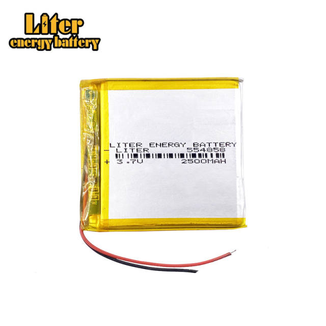 2500mAh 554858 3.7V Liter energy battery lithium polymer battery GPS mobile phone mobile power monitoring equipment