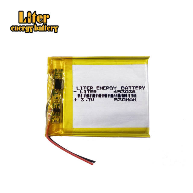 530mah 3.7V 453038 Liter energy battery Li-Po Rechargeable Battery MP3 Speakers for DVD GPS MP4 Smart Watch Cell Phone