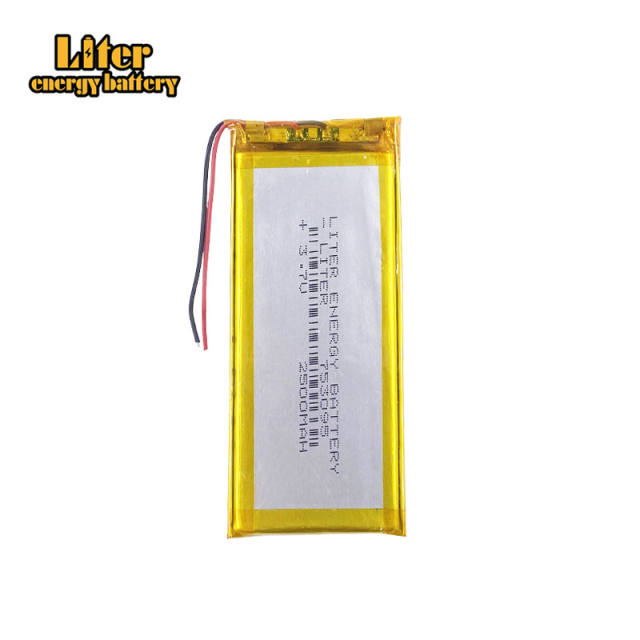 3.7V 2500MAH 753095 Liter energy battery Lithium Rechargeable Battery For GPS DVD E-book Tablet PC mobile phone power bank