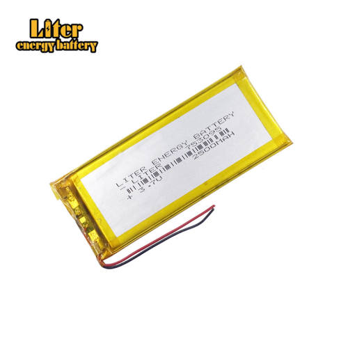 3.7V 2500MAH 753095 Liter energy battery Lithium Rechargeable Battery For GPS DVD E-book Tablet PC mobile phone power bank