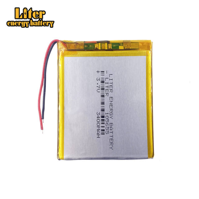 3.7v 105655 3000mAh Liter energy battery lithium polymer rechargeable battery for GPS vehicle traveling data recorder soft