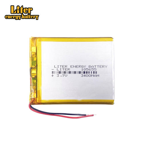 3.7v 105655 3000mAh Liter energy battery lithium polymer rechargeable battery for GPS vehicle traveling data recorder soft