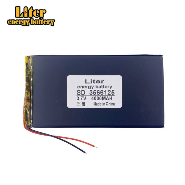 3566125 Tablet Pc Battery 3.7v 4000mah Liter energy battery V811 v801 E708 Q1 car navigation MP3 MP4,MP5 Card spekers