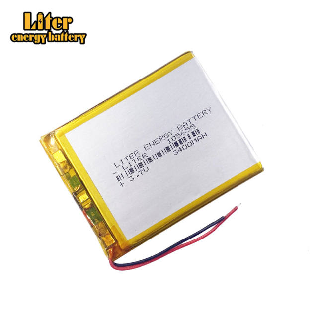 3.7v 105655 3000mAh Liter energy battery lithium polymer rechargeable battery for GPS vehicle traveling data recorder soft