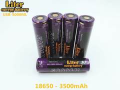 6PCS 5000ML USB 18650 3500mAh 3.7V Li-ion Rechargebale battery USB Li-ion battery + USB wire