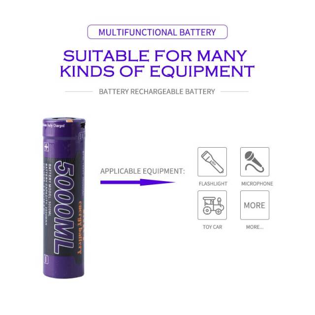 2PCS 5000ML USB 18650 3500mAh 3.7V Li-ion Rechargebale battery USB Li-ion battery + USB wire