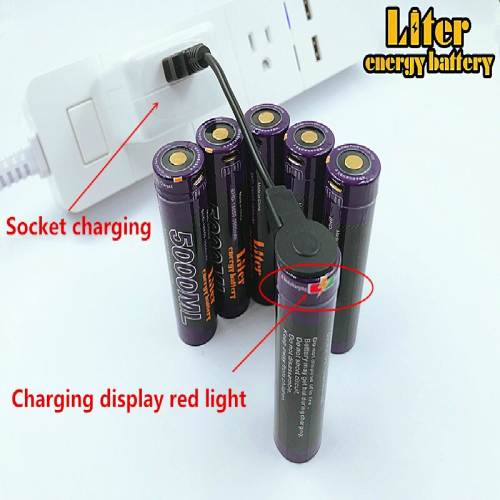 4PCS 5000ML USB Li-ion Rechargebale battery USB 18650 3500mAh 3.7V Li-ion battery + USB wire
