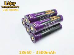 5PCS 5000ML USB 18650 3500mAh 3.7V Li-ion Rechargebale battery USB Li-ion battery + USB wire