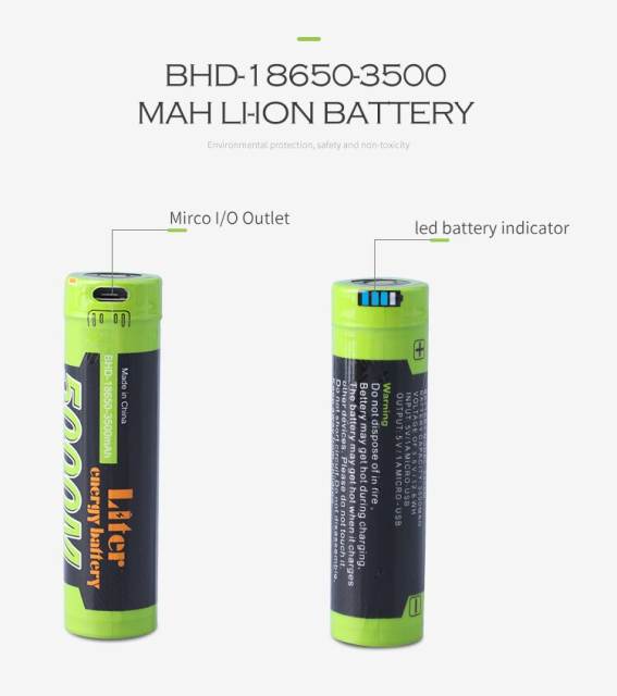 USB 3.7V flashlight 5000M 18650 Battery cellphone powerbank 3500MAH for SmarPower Bank Charger Battery Portable