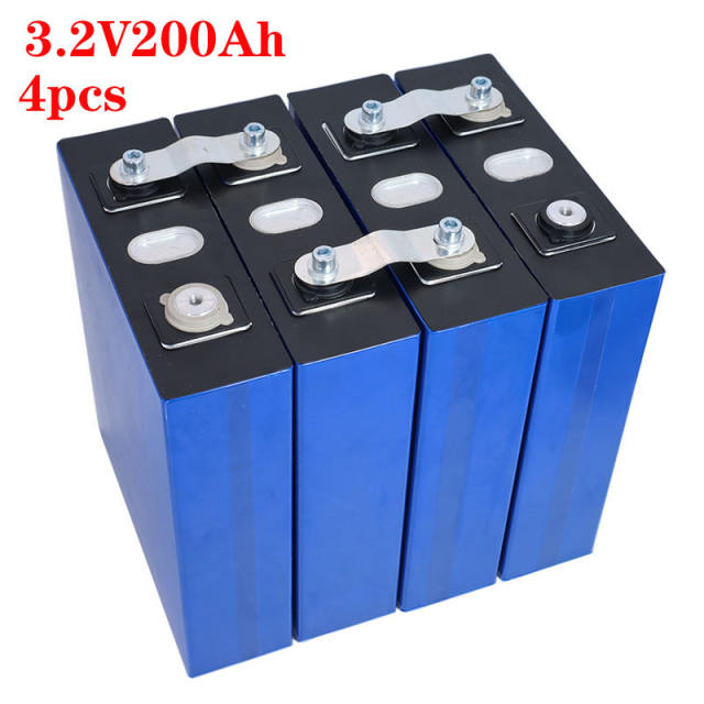 4PCS new 3.2v200ah lifepo4 rechargeable battery lithium iron phosphate solar cell 12v 200ah
