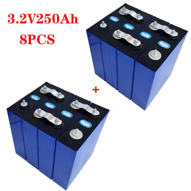 2021 NEW 8pcs 3.2V 250AH battery pack LiFePO4 12V500Ah 24V250Ah for E-scooter RV solar Energy storage system Travel Batteries