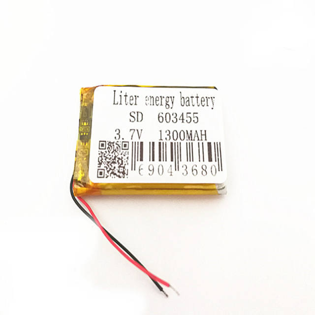 3.7V,1300mAH,603455 Liter energy battery Polymer lithium ion / Li-ion battery for TOY,POWER BANK,GPS,mp3,mp4