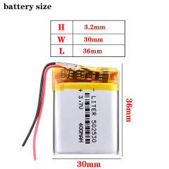 3.7V 400mAh 502530 Liter energy battery Lithium Polymer Rechargeable Battery For DIY MP4 MP5 GPS  bluetooth headphone headset
