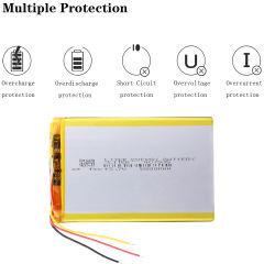 3 line 3.7V 5500mAh 407595 Liter energy battery lithium ion battery For Bluetooth Notebook 7,8,9 inch tablet PC DVD