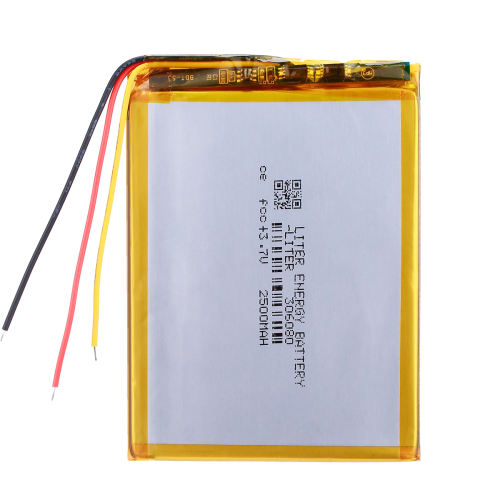 3.7V 2500mAh 306080 BIHUADE rechargeable high quality samll lithium polymer battery With three lines