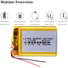 3.7V 750mAh 503337 Liter energy battery Polymer lithium ion battery for mp3 mp4 smart watch speaker video monitor