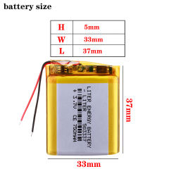 3.7V 750mAh 503337 Liter energy battery Polymer lithium ion battery for mp3 mp4 smart watch speaker video monitor