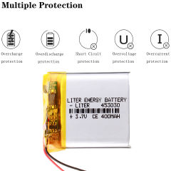3.7V polymer lithium battery 453030 400MAH BIHUADE MP3 MP4 MP5 speaker wireless telephone electronic dog