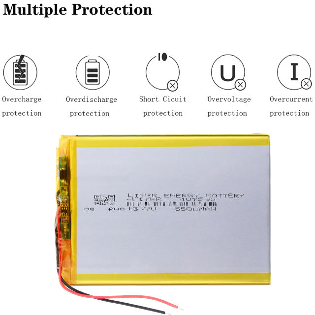 407595 3.7v 5500mah Liter energy battery polymer lithium ion battery for android tablet E-Book Navigator