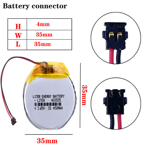 3.85V 403535 450mAh Liter energy battery Rechargeable li Polymer battery For Smart watch Finow x3 Finow x5 replace lem5