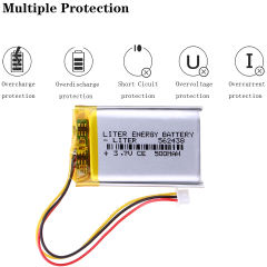 1.25MM three-wire connector 3.7v 500mAH 562438 Liter energy battery lithium polymer rechargeable battery for Smart watch cell phone speaker earphone