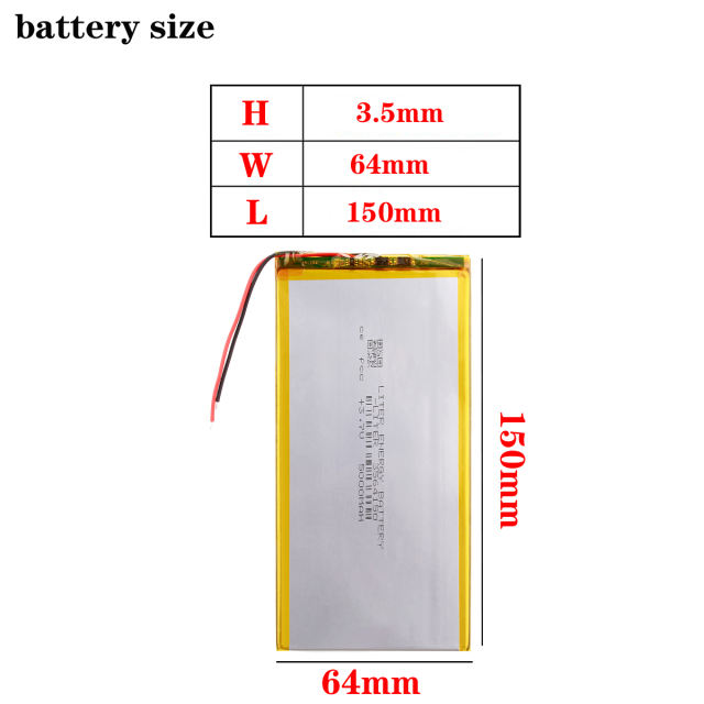 3.7v 5000mAh 3564150 Liter energy battery Tablet Battery For Tablet Pc