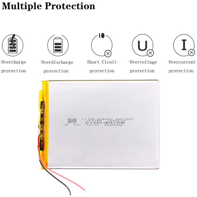 3.7v lithium battery 3595130 6000mAh Liter energy battery For V971 VI40 dual-core tablet Games Accessories Battery