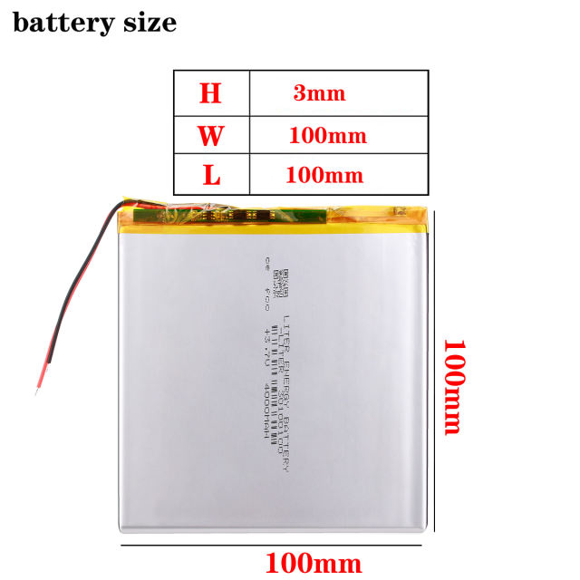 30100100 3.7V 4000mAh lithium polymer battery Liter energy battery for texet TM-7858 lrbis TZ 82 7 inch 8 inch 9inch tablet cell