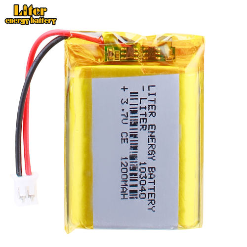 3.7V 103040 1200mah Liter energy battery Lithium Ion Polymer Battery For LED Flashlight Remote Controller  With 2pin PH 2.0mm Plug