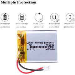 403035 450mAh 3.7V Liter energy battery Li-ion Lithium Polymer Battery for MP5  Toys Smart Watch With 2pin PH 2.0mm Plug