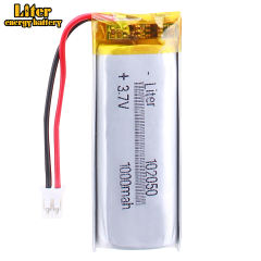 3.7V 102050 1000mAh BIHUADE lithium polymer Rechargeable battery For Bluetooth Headset Speaker With 2pin PH 2.0mm connector