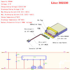 Size 302530 3.7v 300mah Liter energy battery Lithium Polymer Battery For Mp4 Digital Products With 2pin PH 2.0mm Plug