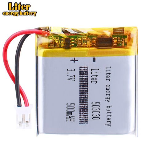 503030 3.7v 500mah Lithium Polymer Rechargeable Battery for recorder video Camera bluetooth speaker With 2pin PH 2.0mm Plug