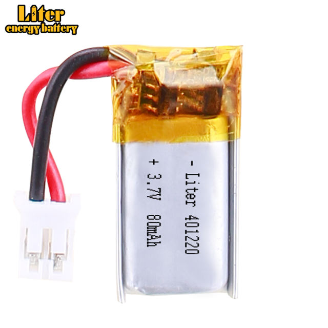 3.7v 401020 80mah Liter energy battery Bluetooth Cell Lithium Polymer Battery With 2pin PH 2.0mm Plug