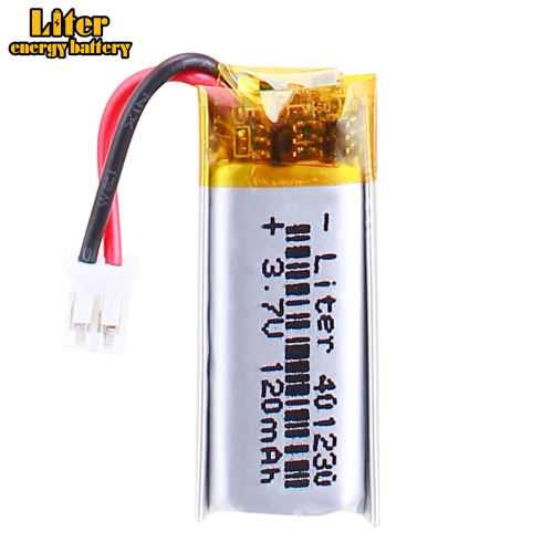 3.7V 120mAh 401230 polymer lithium battery for remote control car key car alarm battery With 2pin PH 2.0mm Plug