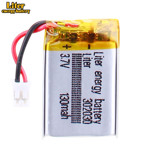 3.7V 302030 130mah BIHUADE lithium polymer battery bluetooth polymer rechargeable battery With 2pin PH 2.0mm Plug