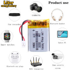 Size 302530 3.7v 300mah Liter energy battery Lithium Polymer Battery For Mp4 Digital Products With 2pin PH 2.0mm Plug