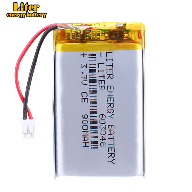 3.7V 900mAH 603048 Liter energy battery Rechargeable polymer lithium ion battery for drone dvr power bank speaker With 2pin PH 2.0mm Plug