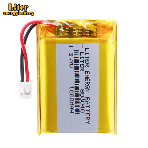3.7V 803040 1000mAH Liter energy battery polymer lithium batteries For GPS  Camera Tablet PC intercom With 2pin PH 2.0mm Plug