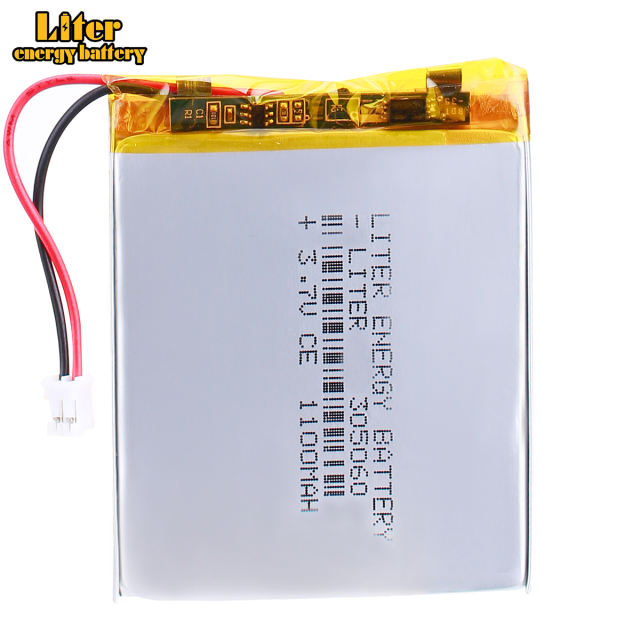 305060 3.7V polymer lithium battery 1100mah Liter energy battery MP4 MP3 Bluetooth small toys With 2pin PH 2.0mm Plug