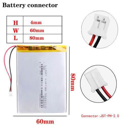 406080 3.7v 3000mah Liter energy battery Lithium Polymer Battery With Board For Vx787 Vx530 Vx540t Vx585 With 2pin PH 2.0mm Plug