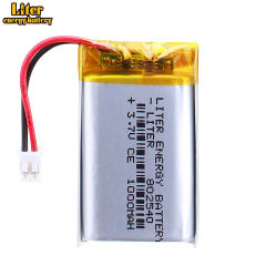 3.7v 802540 1000MAH polymer lithium battery For headlamp flashlight child toy bluedio t5 headset With 2pin PH 2.0mm Plug