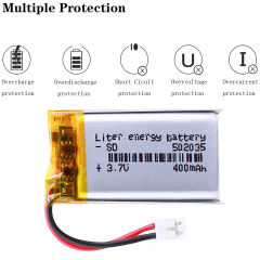 502035 3.7V 400mAh Polymer Lithium Battery Point Reading Pen Recorder Lighter Fan Container Battery With 2pin PH 2.0mm Plug